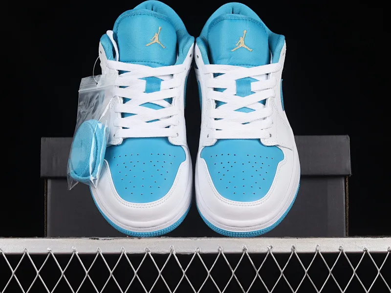 All categories Air Jordan Jordan series basketball shoes Air Jordan 1 Low Z version Air Jordan 1 Low "Aquatone" Joe 1 blue and white low-top cultural and casual sneakers 553560-174